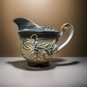Vintage Dragon Ware Creamer  Moriage 3 Demential Design Gold Trim